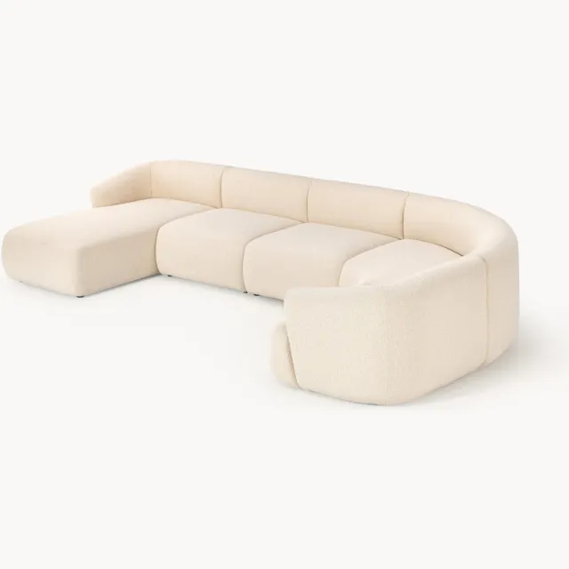 Westwing Collection Modulaire bouclé bankstel Sofia Beige