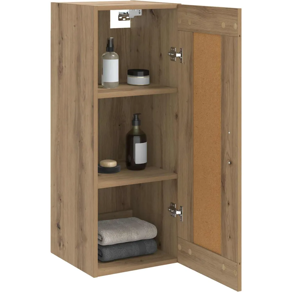 vidaXL Wandkast Artisanaal eiken 34,5 x 34 x 90 cm Bewerkt hout Bruin
