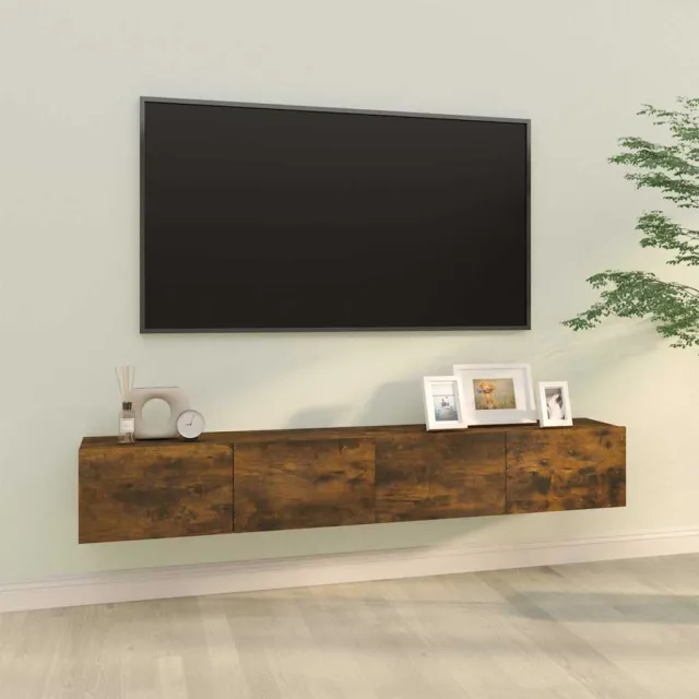 vidaXL Tv-wandmeubels 2 st 100x30x30 cm bewerkt hout gerookt eiken Bruin