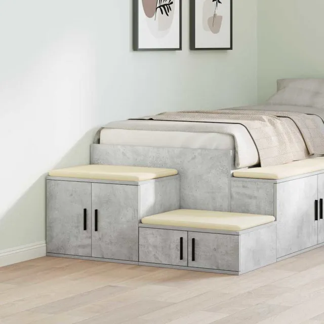 vidaXL Opbergkast 2 st Beton Grijs 108 x 41 x 40 cm Bewerkt hout