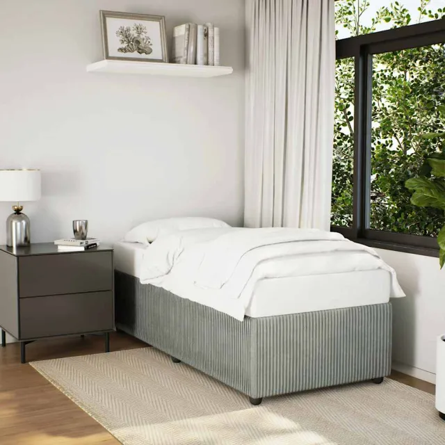 vidaXL Bedframe zonder matras 90x200 cm fluweel lichtgrijs grijs