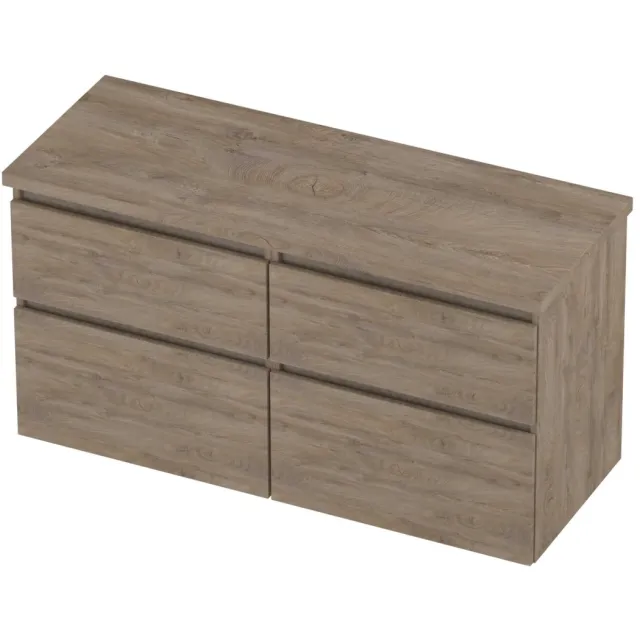 Proline Deck Badmeubelset Asymmetrisch 4 Laden 120x46x55 cm Raw Oak Eiken