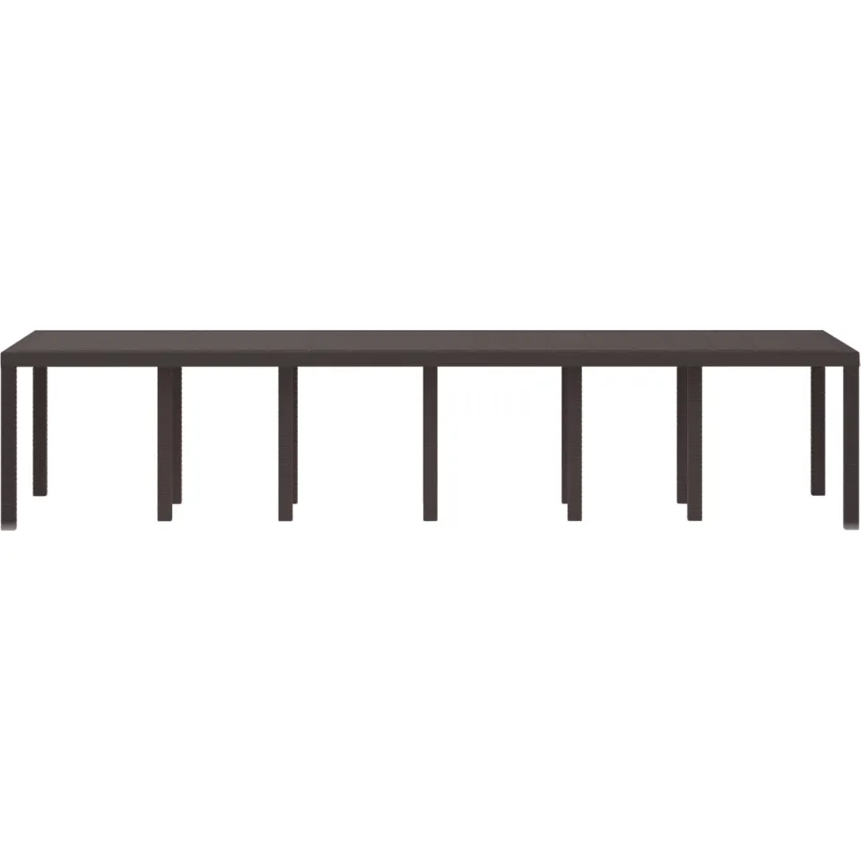vidaXL Tuinstafel Bruin 350 x 100 x 74 cm poly rattan