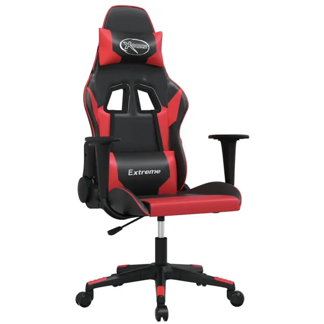 vidaXL Massage - gamestoel - kunstleer - zwart - en - rood zwart en rood