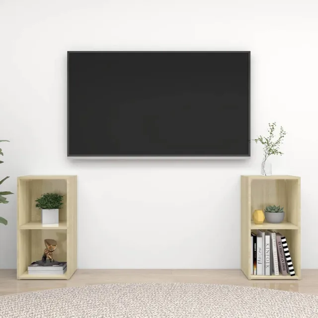 vidaXL Tv-meubelen 2 st 72x35x36,5 cm bewerkt houtsonoma eikenkleurig, foto 2