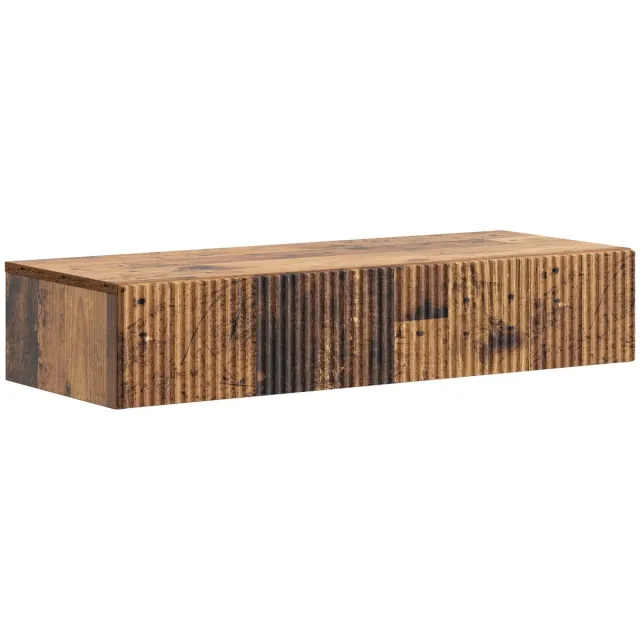 vidaXL Wandgemonteerde - Zijtafel - 87,5 - x - 34,5 - x - 17 - cm - Bewerkt - hout Oud hout