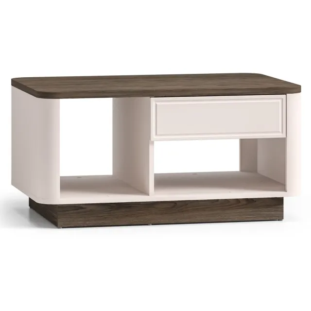 Selsey Vilavio – Salontafel met lade & open vakken, Kasjmier/Eikenlook donker, 90x60 cm kasjmiergrijs