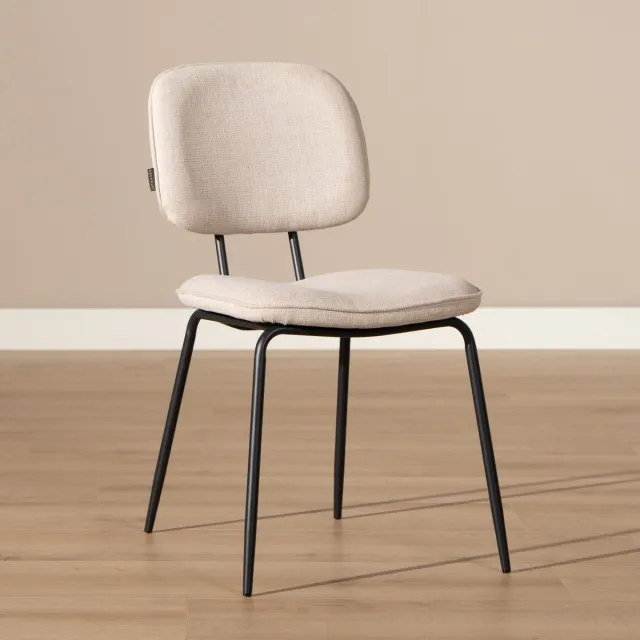 Bronx71 Scandinavische eetkamerstoel Ivar gerecyclede stof beige - stoel