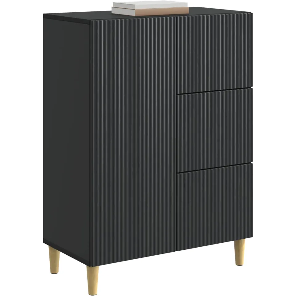 vidaXL Dressoir met lade Zwart 66 x 34,5 x 90 cm Bewerkt hout