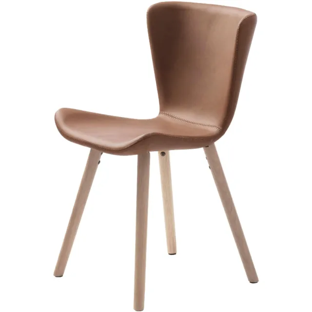 Nest of Nora Set van 2 - Nest of Nora Eetkamerstoelen met eiken poten - PU leer - Tan Beige
