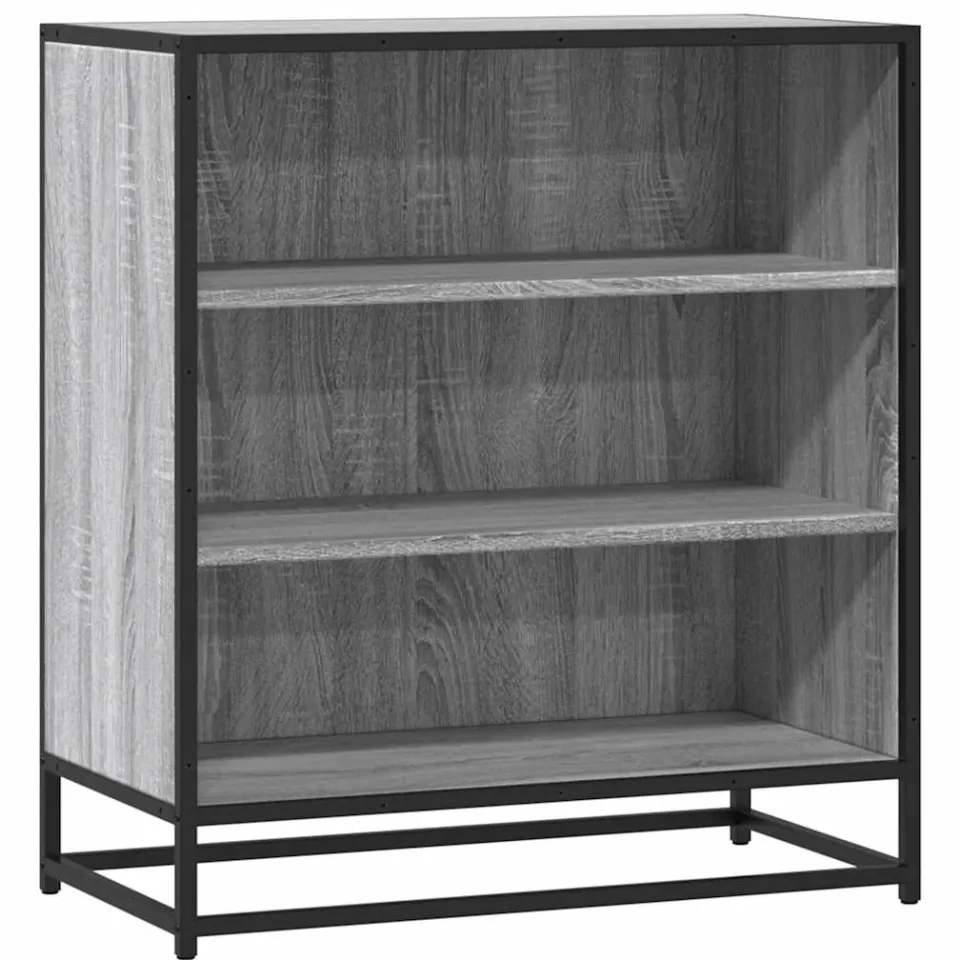 vidaXL Dressoir 68x35x76 cm bewerkt hout en metaal grijs sonoma, foto 3