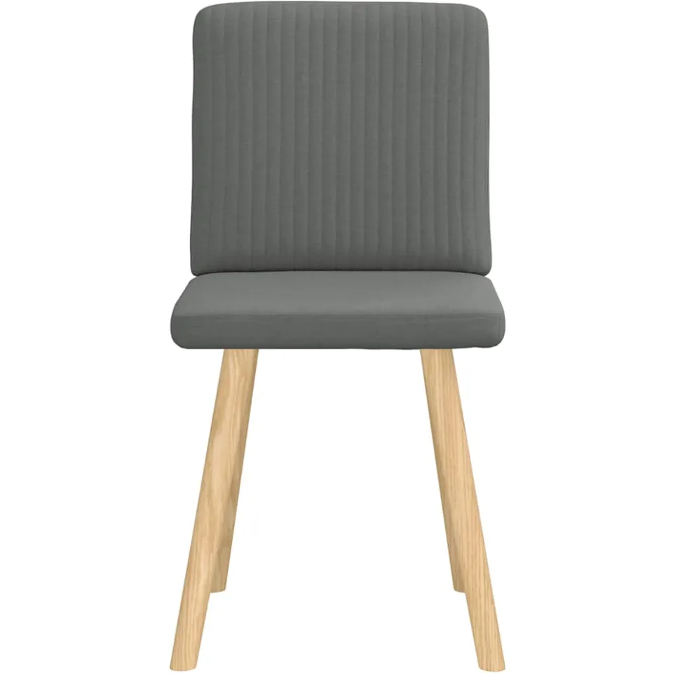 vidaXL Eetkamerstoelen 2 st stof donkergrijs grijs, foto 4