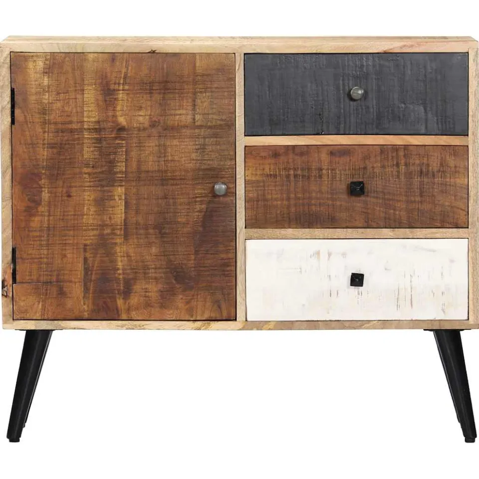 vidaXL Dressoir 88x30x73 cm massief mangohout bruin, foto 2