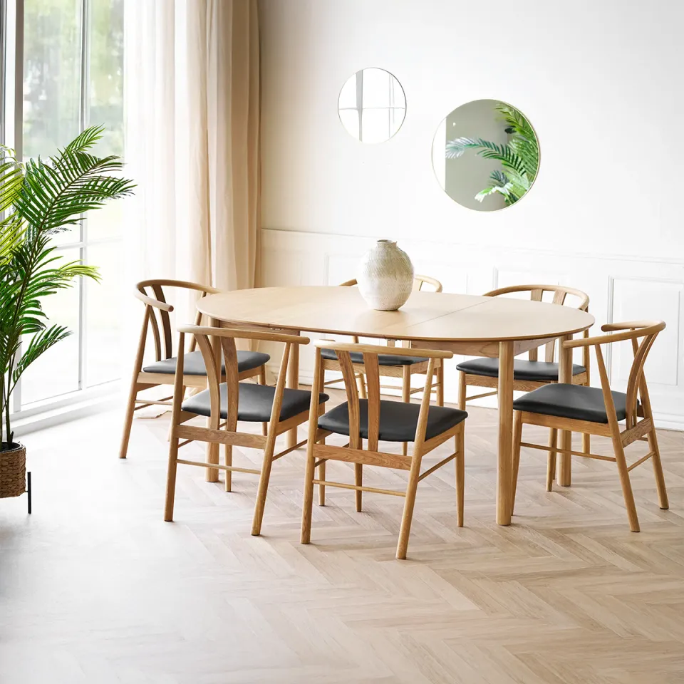 Artichok Loet uitschuifbare houten eettafel naturel - 120 - 220 x 75 cm, foto 5
