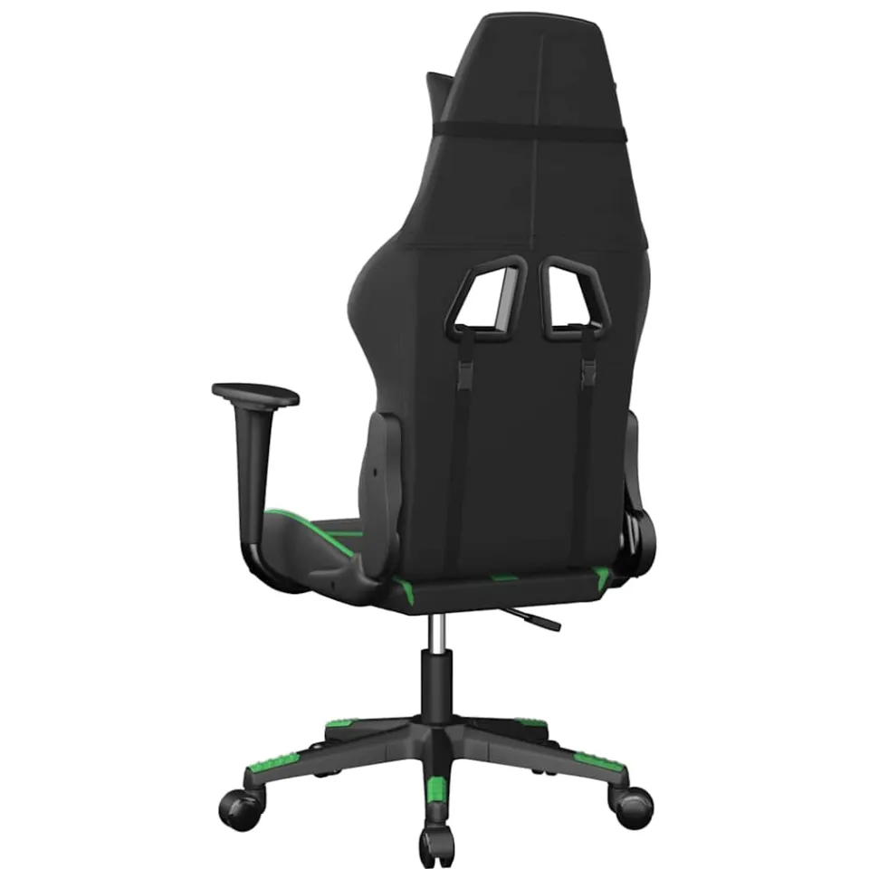 vidaXL Massage gamestoel kunstleer zwart en groen, foto 4