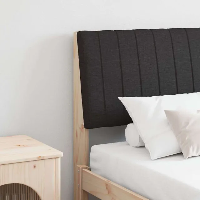 vidaXL Gestoffeerd hoofdbord Zwart 150 cm Massief grenenhout Bruin