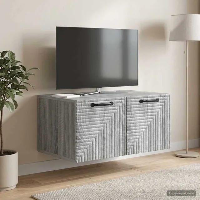 vidaXL Wandbeugel TV-kast Grijs sonoma 59,5 x 41 x 30 cm Bewerkt hout