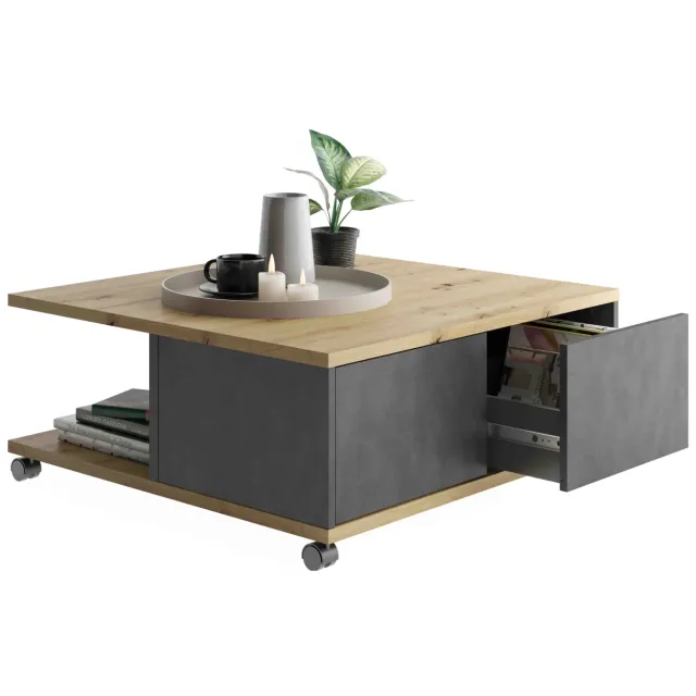 salontafel Vince Artisan eiken grijs Bruin | Grijs