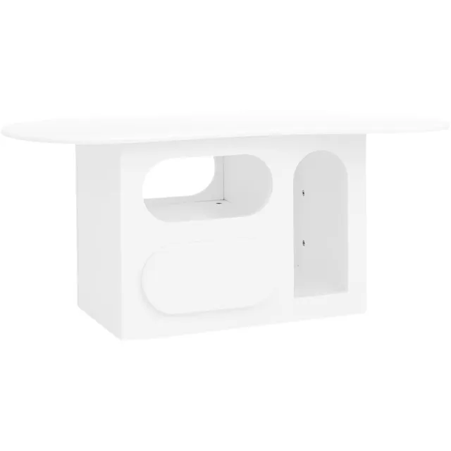 Happiq Salontafel 97 X 45 X 43 Cm Wit/Houtlook - met Opbergruimte, MDF - voor Woonkamer