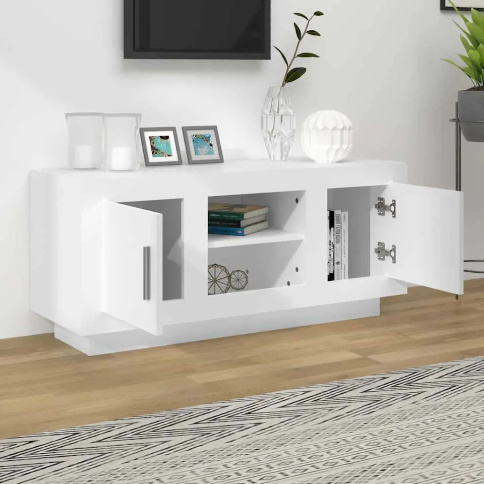 vidaXL Tv-meubel 102x35x45 cm bewerkt hout wit, foto 3