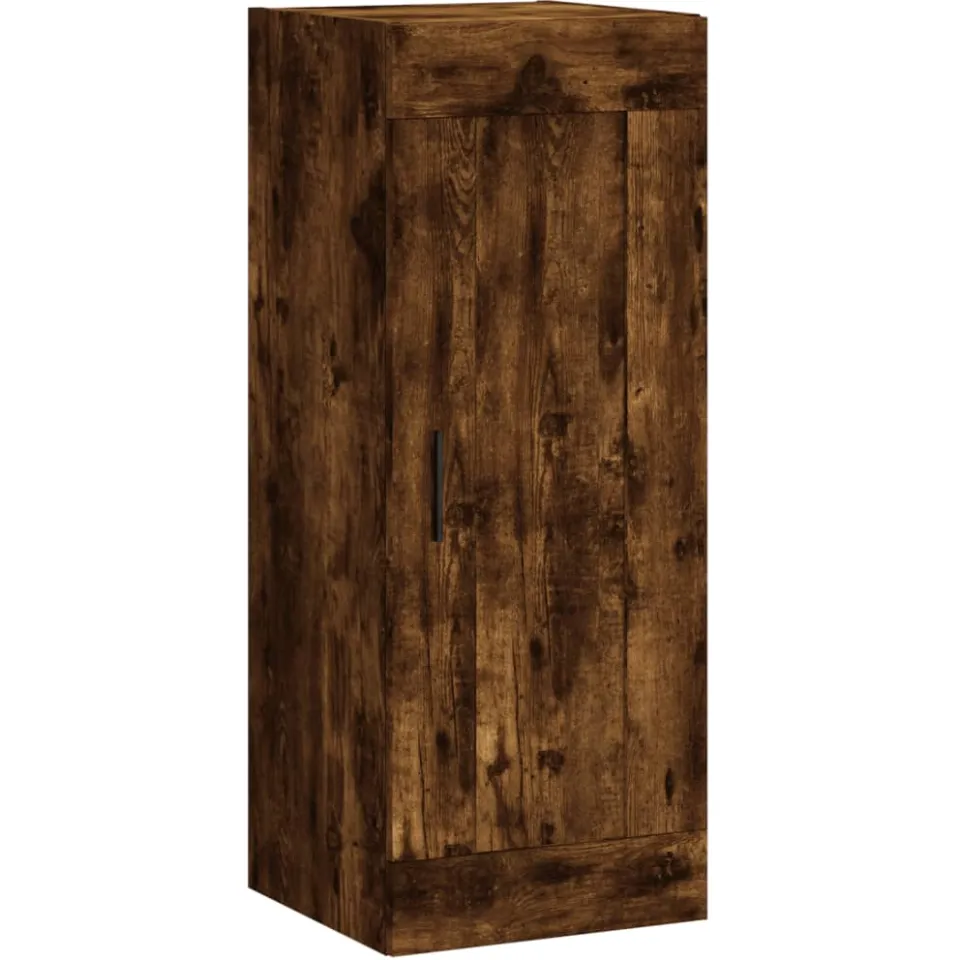 vidaXL Wandkast 34,5x34x90 cm bewerkt hout gerookt eikenkleurig Bruin