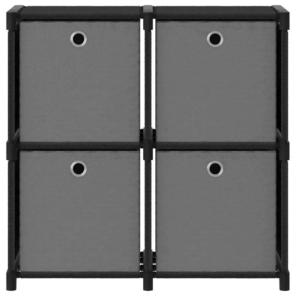 vidaXL Kast met 4 vakken met boxen 69x30x72,5 cm stof zwart, foto 2