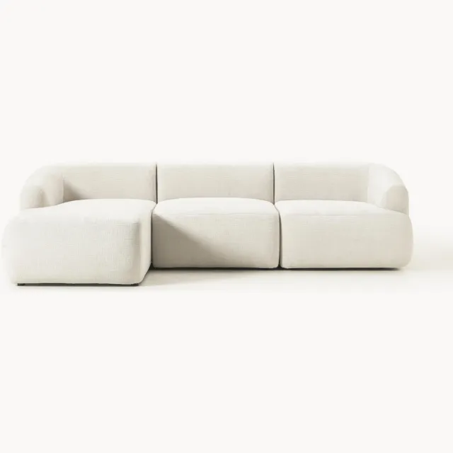Westwing Collection Modulaire hoekbank Sofia (3-zits) Wit