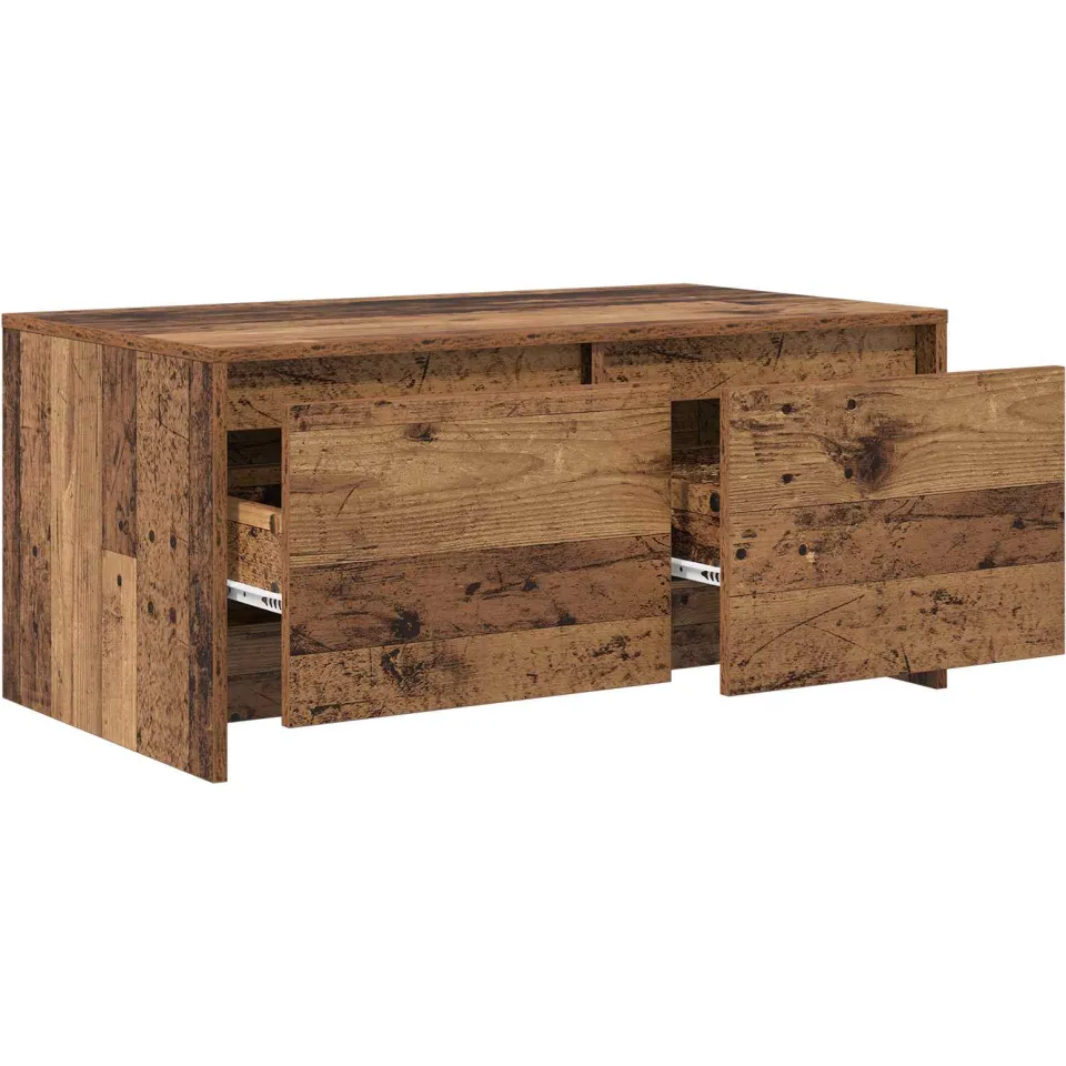 vidaXL Salontafel Eikenhout 90 x 50 x 41,5 cm Bewerkt hout Bruin