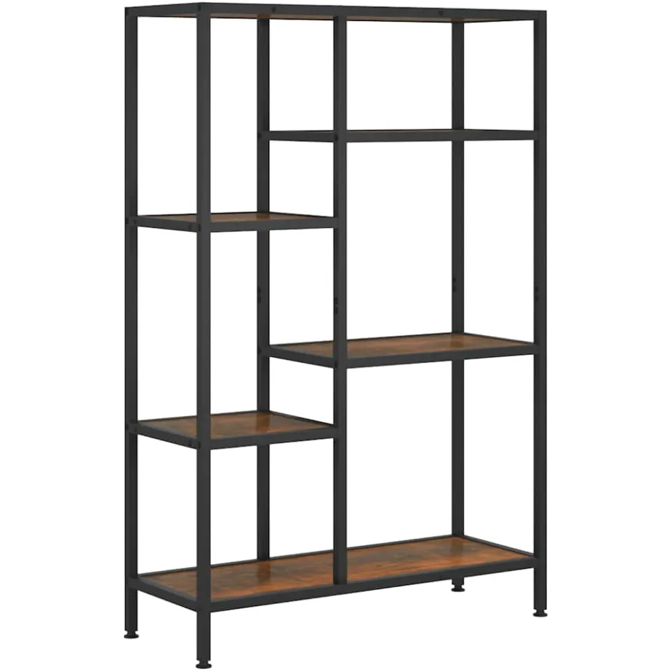 vidaXL Boekenkast 80x30x120 cm staal en bewerkt hout bruin, foto 3