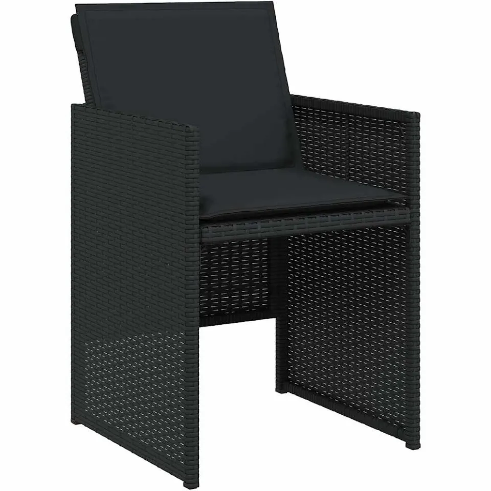 vidaXL 17-delige Tuinset met kussens poly rattan zwart, foto 3