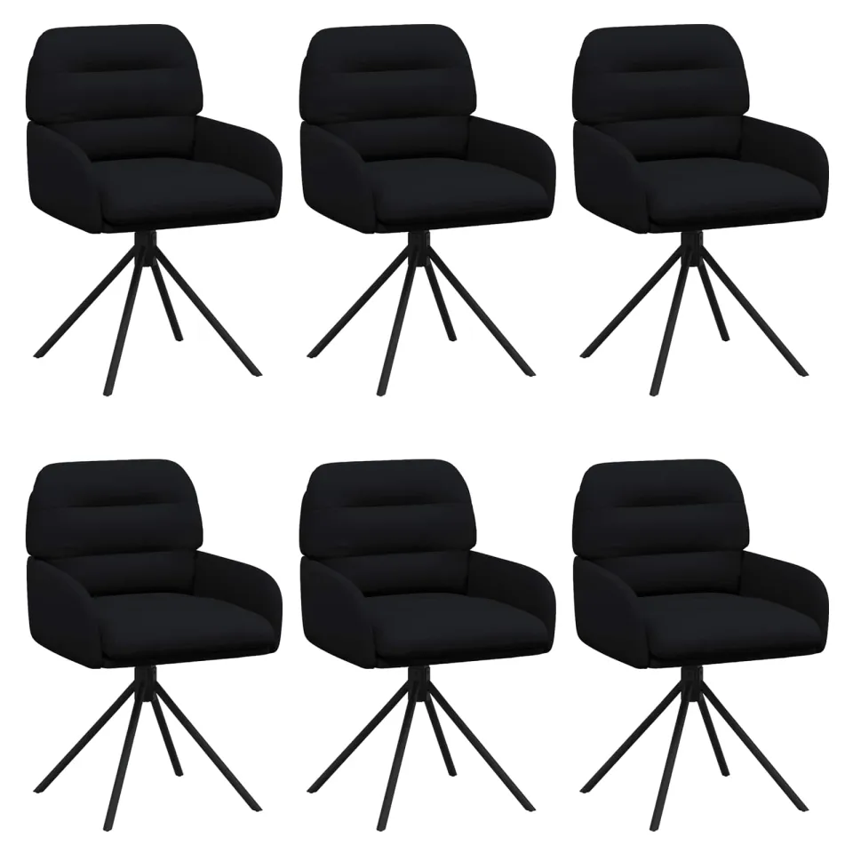 vidaXL Draai Eetstoelen 6 st Kunstleer Zwart 59 x 59,5 x 90 cm, foto 3