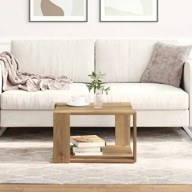 vidaXL Salontafel Artisan Eiken 51,5 x 51,5 x 30 cm Bewerkt hout Bruin