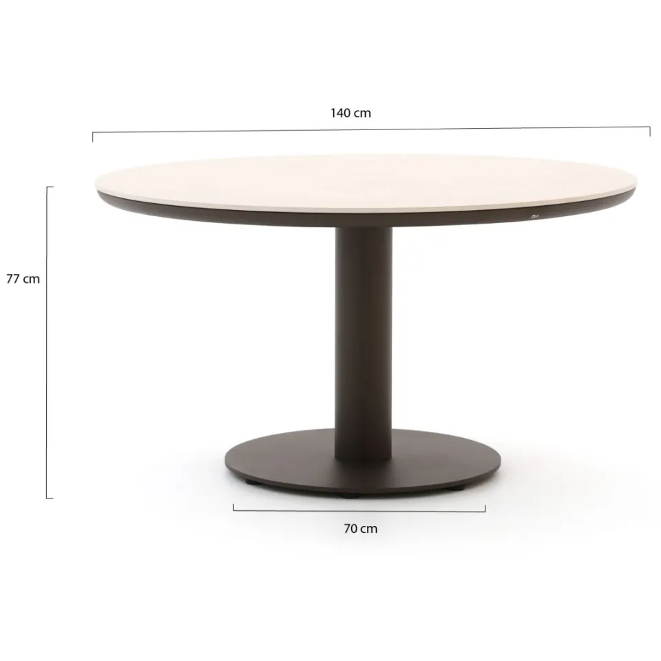 Apple Bee Pine Key/Melville ø 140cm dining tuinset 5-delig taupe, foto 4