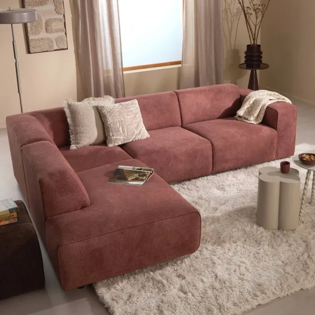 NOUS Living hoekbank links Aaris - bordeaux, foto 2