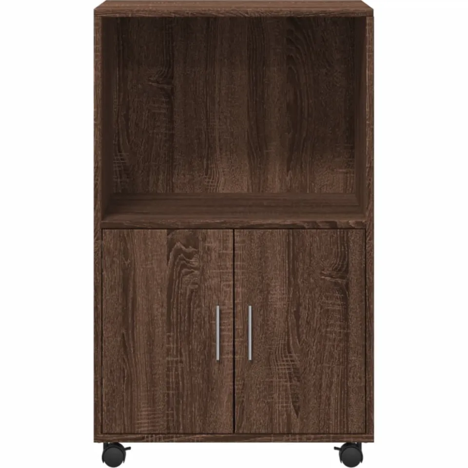 vidaXL Rolkast 55x40x91 cm bewerkt hout bruin eikenkleurig