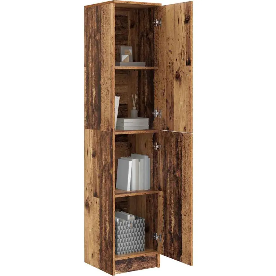 vidaXL Hoge kast Oudhout 35 x 39 x 168 cm Bruin
