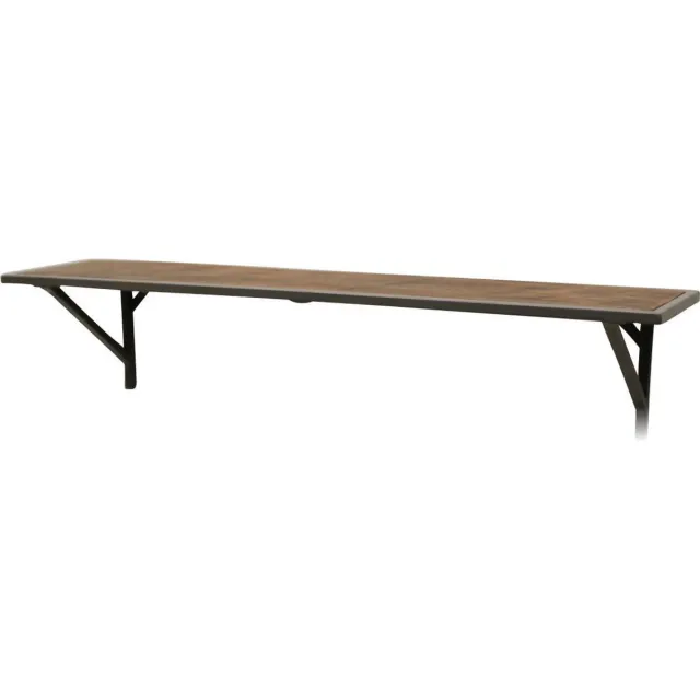 Raw Materials Wandplank - Gerecycled hout - Metaal - 80 cm Bruin