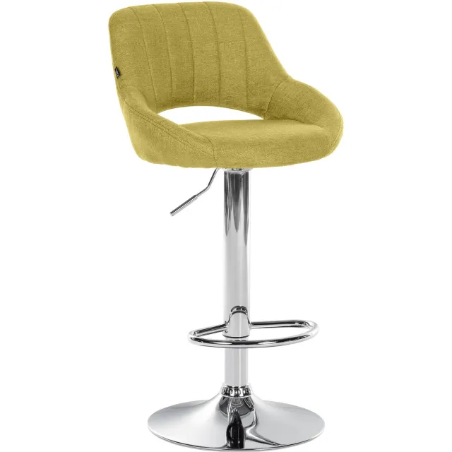 Luxe Comfort Barkruk - Verstelbaar - Stof - Groen groen chroom