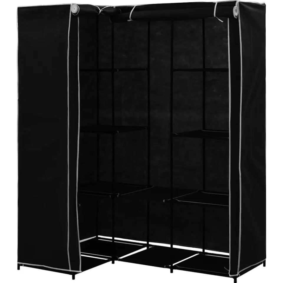 vidaXL Hoekkledingkast 130x87x169 cm zwart