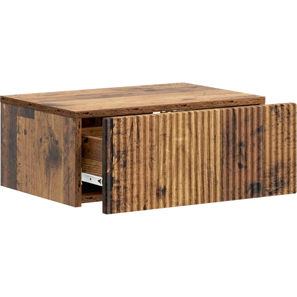 vidaXL Wandbeugel Bedkast Oud hout 49 x 34,5 x 20 cm Bewerkt hout bruin, foto 3