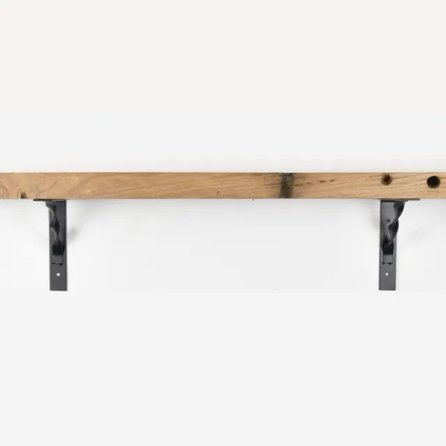 Barnwoodweb Plankdragers Staal Curle - 17x3 cm - Trendy Stoere Industriële Mat Zwarte Planken Dragers - Stalen Schapdragers
