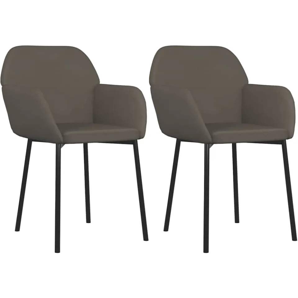 vidaXL Eetkamerstoelen 2 st fluweel donkergrijs grijs, foto 3
