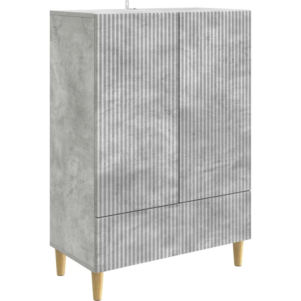 vidaXL Dressoir met lade Betongrijs 66 x 34,5 x 95 cm Bewerkt hout