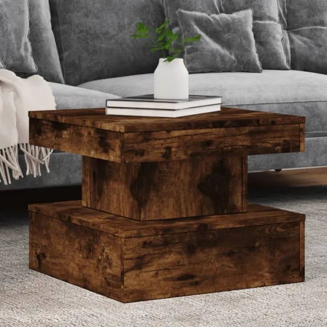 vidaXL Salontafel met metalen poten 50x50x40 cm gerookt eikenkleurig Bruin