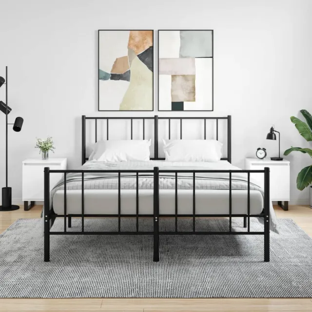 vidaXL Nachtkastjes 2 st 40x30x50 cm bewerkt hout hoogglans wit, foto 2