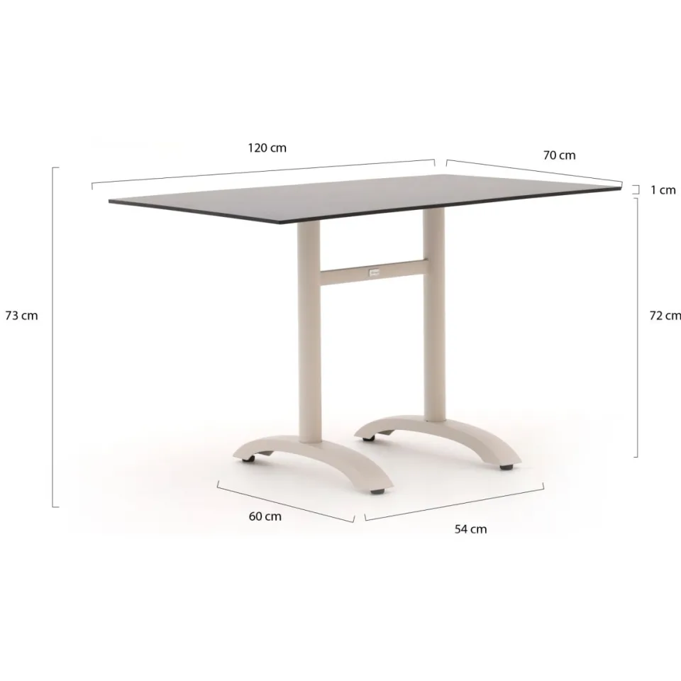 Bellagio tuinmeubelen Bellagio Lisio tuintafel 120x70x73cm taupe, foto 2
