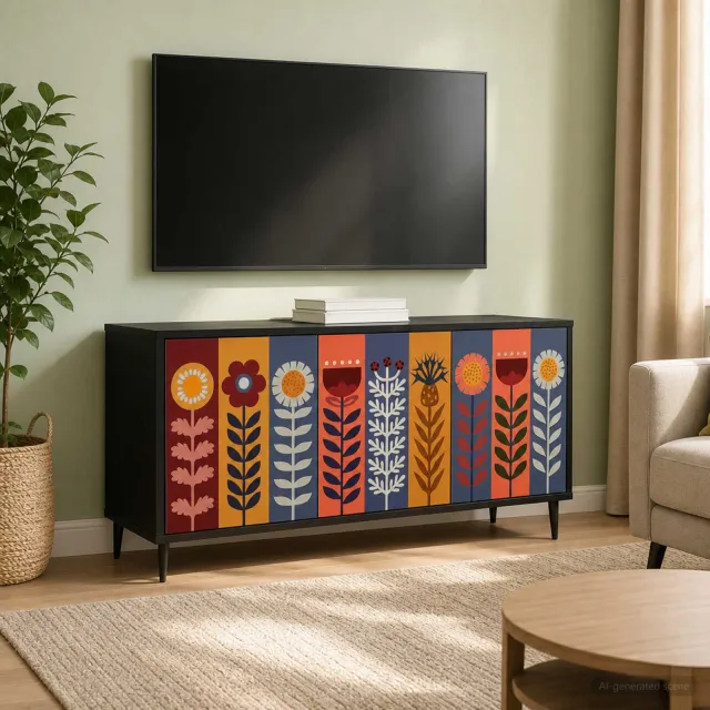vidaXL Tv-meubel ESSEN 102 x 33 x 51 cm Zwart eiken Bewerkt hout, foto 2