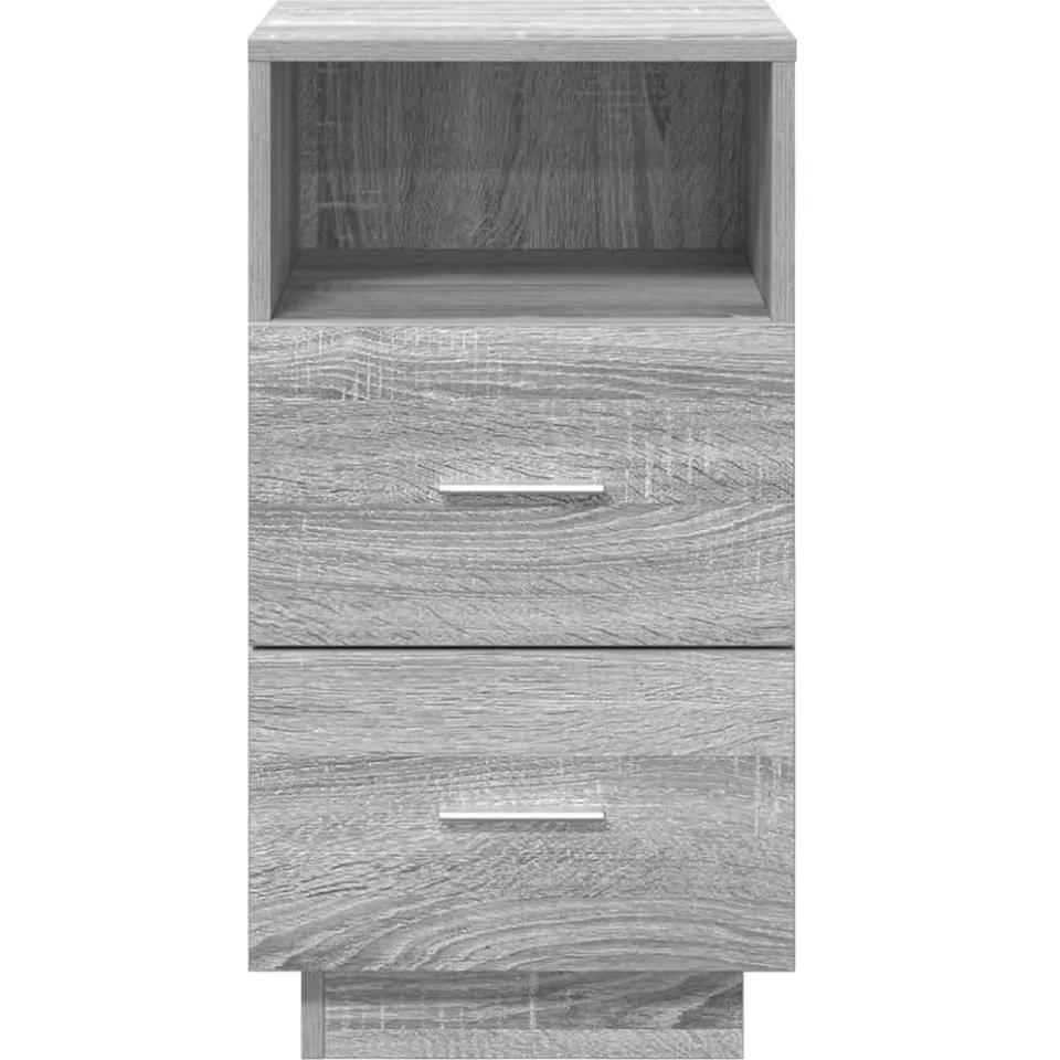 vidaXL Nachtkastjes 2 st met 2 lades 36x36x68 cm grijs sonoma eiken, foto 4
