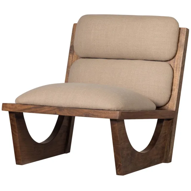 WOOOD Opulent Fauteuil - Bouclé/Hout - Naturel - 75x70x80 natural