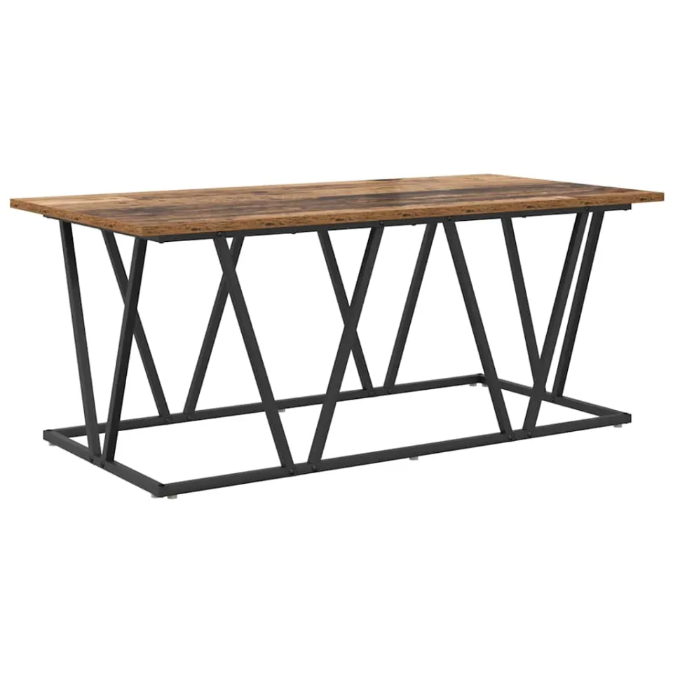 vidaXL Salontafel Oud Hout 100 x 50 x 40 cm Bewerkt hout en metaal bruin, foto 3